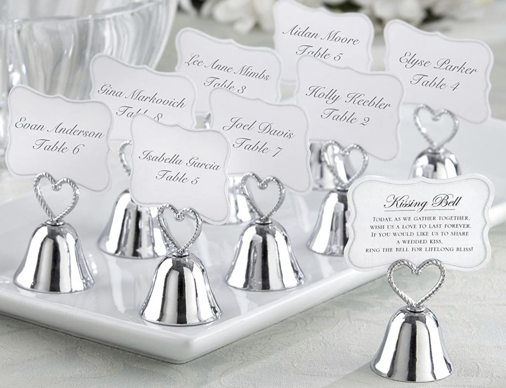 Kate Aspen (set of 24) Kissing Bells Place Card Holders Wedding