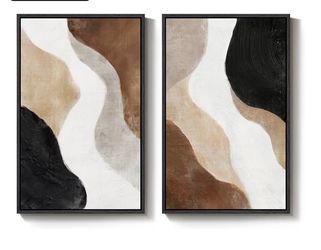 New!✨ 2pc 24x36 modern abstract framed canvas wall art. Retails for $120