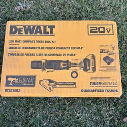 DEWALT 20V MAX Compact Press Tool with 2 Batteries and Charger Included (DCE210D2)