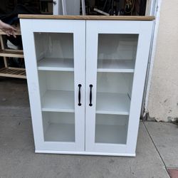 IKEA White cabinet with glass doors