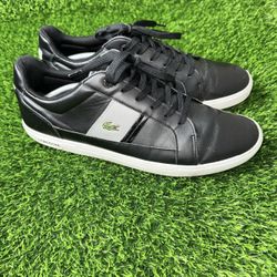 Lacoste Europa Men’s Size 13 Black/ Red / Grey Leather 🚨✅Read Description ✅🚨