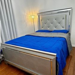 Brand New Silver Queen & King Bed Frame & Mattress Are Available With Free Delivery And Cash On Delivery 