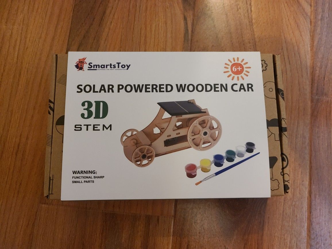 3D Solar Powered Wooden Car Puzzle