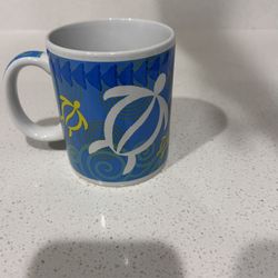 Hawaii Turtle Mug - Blue and White 