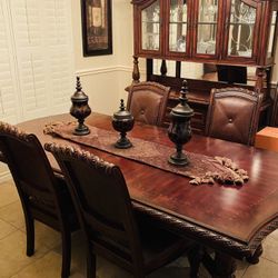 Antoniette dinig table 6 chairs with hutch 