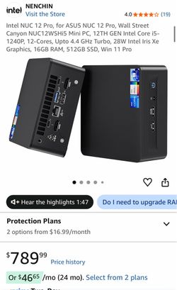Intel NUC 12 Pro, 16GB RAM, 512GB SSD, Win 11 Pro