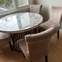 Dinning Table 45” Round With 4 Chairs 