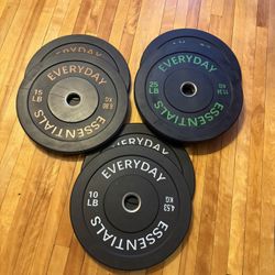 Olympic Black Bumper Plates Set – 100 LB Total ( BRAND NEW)