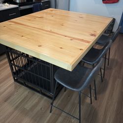 Large Dog Kennel with Custom Wood Top