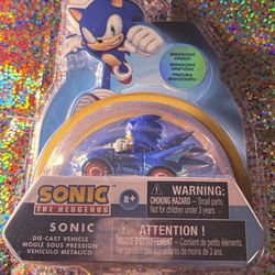 Sonic the Hedgehog Die-Cast Vehicle! New! Iridescent finish, suitable for ages 8 and up! Located in Tarzana!