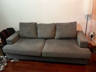 Gray Fabric 3-Seat Sofa
