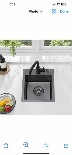 Black Bar Sink Drop In,13 x 15 Inch Topmount jb029b  $50
