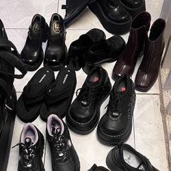 Black platform shoes and boots / Size 5-6