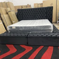 New In Box King Bed Frame With Mattress (Read Description Below)