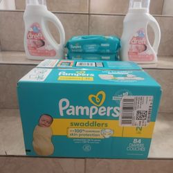 Baby Pampers Detergent and Wipes