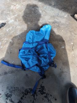 Blue Compression Bag Great For Backpacks Camping Etc Shoe Is Only There For Size Reference