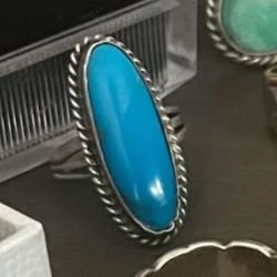 Turquoise Native American Ring Size 7