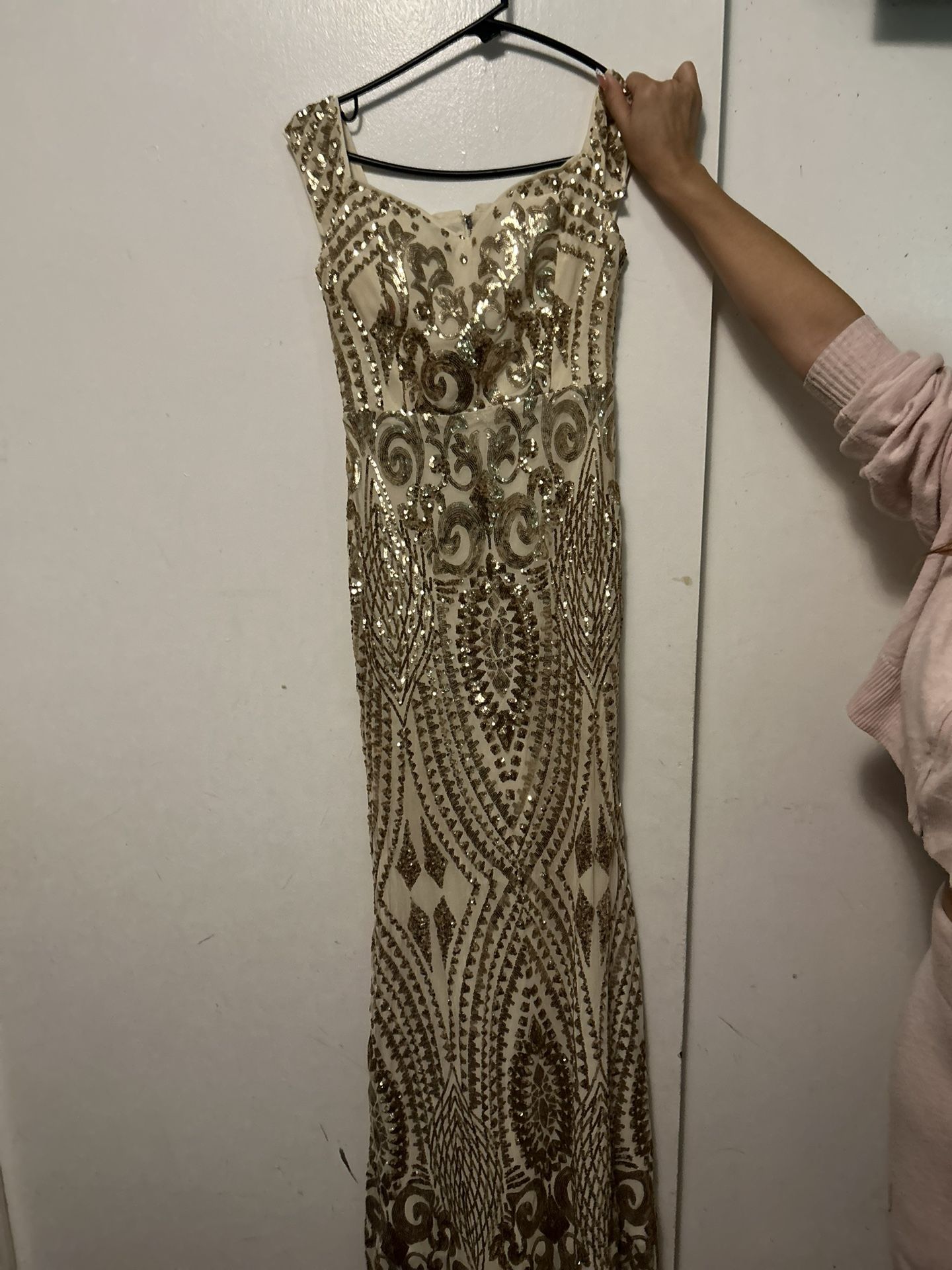 Gold Formal Dress-Size Medium 