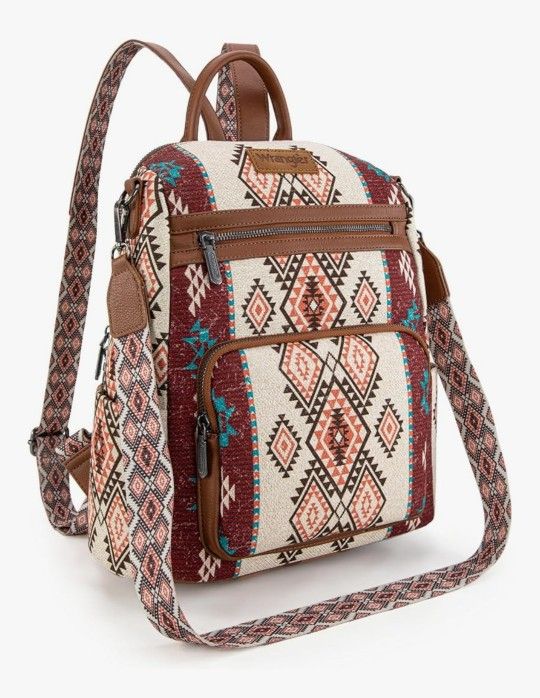 Wrangler Convertible Backpack Purse for Women Western Aztec Backpack