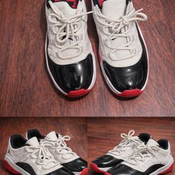 🔴⬛️Air Jordan 11 Retro Low Bred white trainers