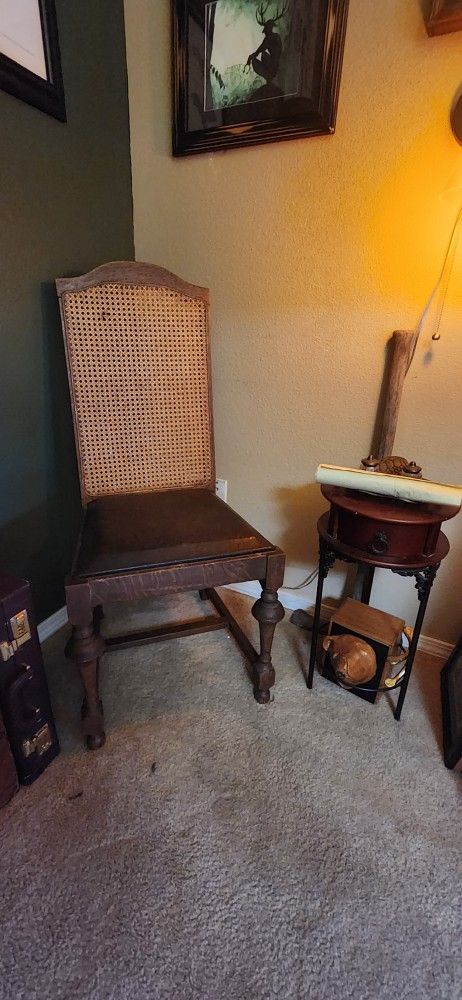 Antique Wooden Chair And Table