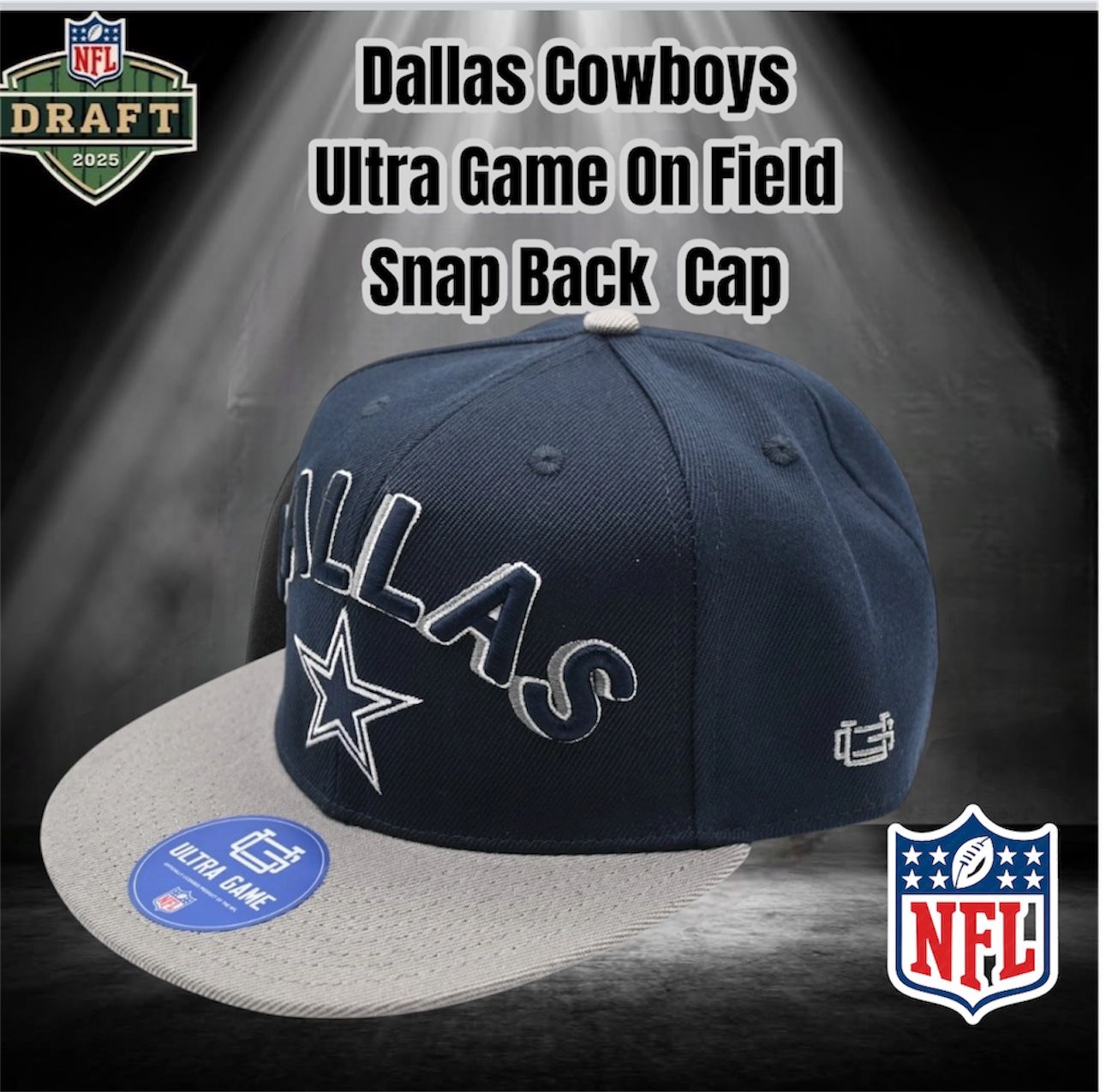 Ultra Game NFL Dallas Cowboys Star Logo (Navy Blue) SnapBack Cap NWT