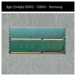 8gb (2x4gb) DDR3 - 12800 - Samsung