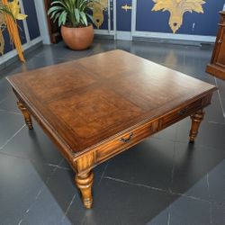 Vintage Mitchell Litt Walnut Burl Wood Traditional Large Coffee Table