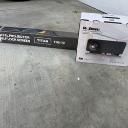 ProBeam 8K Ultra HD Laser Projector and 72” Titan Digital Projector Self Lock Screen
