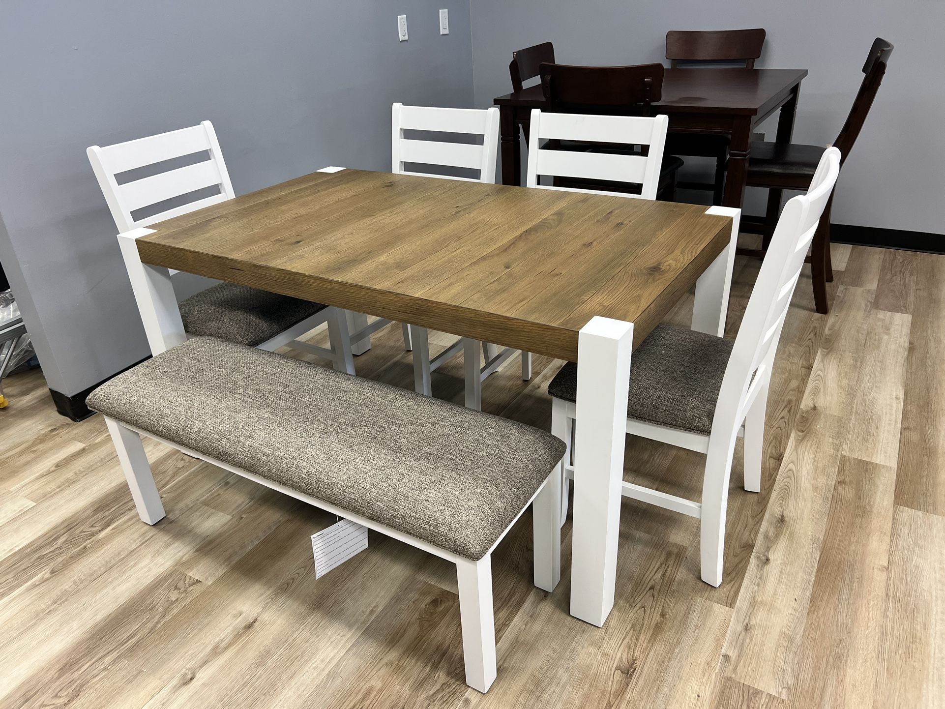 Farmhouse Style Table With Bench