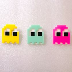 Large Neon Acrylic Pac-man Ghost brooch badges.