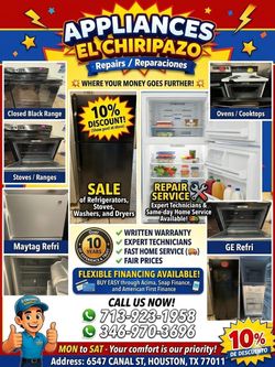 Appliances 10% off store wide