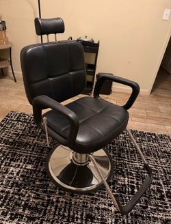 Salon/Barber Chair with Headrest, recliner & Footrest