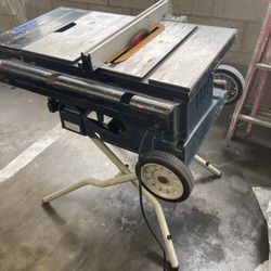Table saw and folding ladder