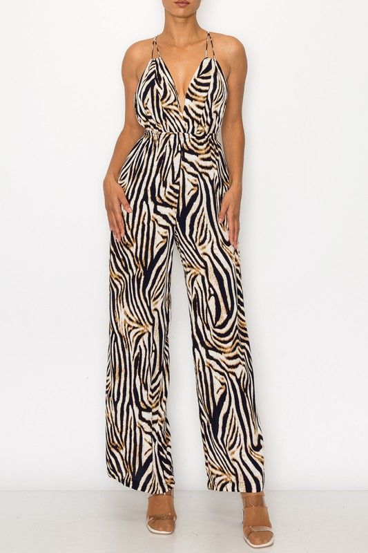 Zebra Print Jumpsuit 