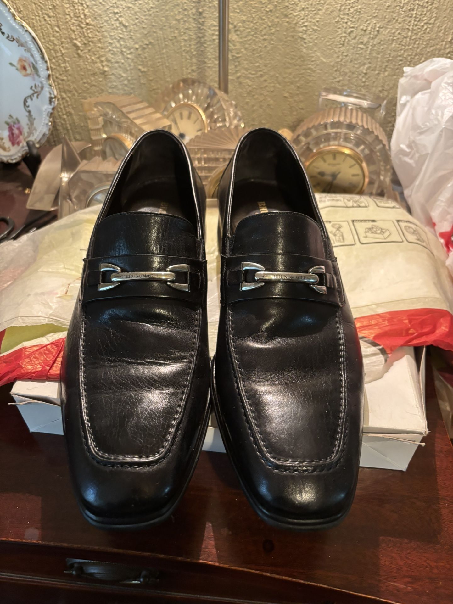 Bruno Magli Handmade Horsebit Black Loafers Size 9.5