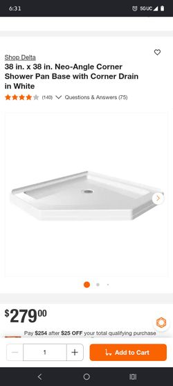 New shower corner basin