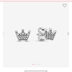 Pandora Crown Stud Errings
