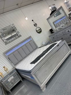 Vail bedroom furniture set queen size bed King Size Bed Dresser Mirror Nightstand Chest Mattress box spring Only $39 Down Payment 👉 PLEASE ASK FOR JO