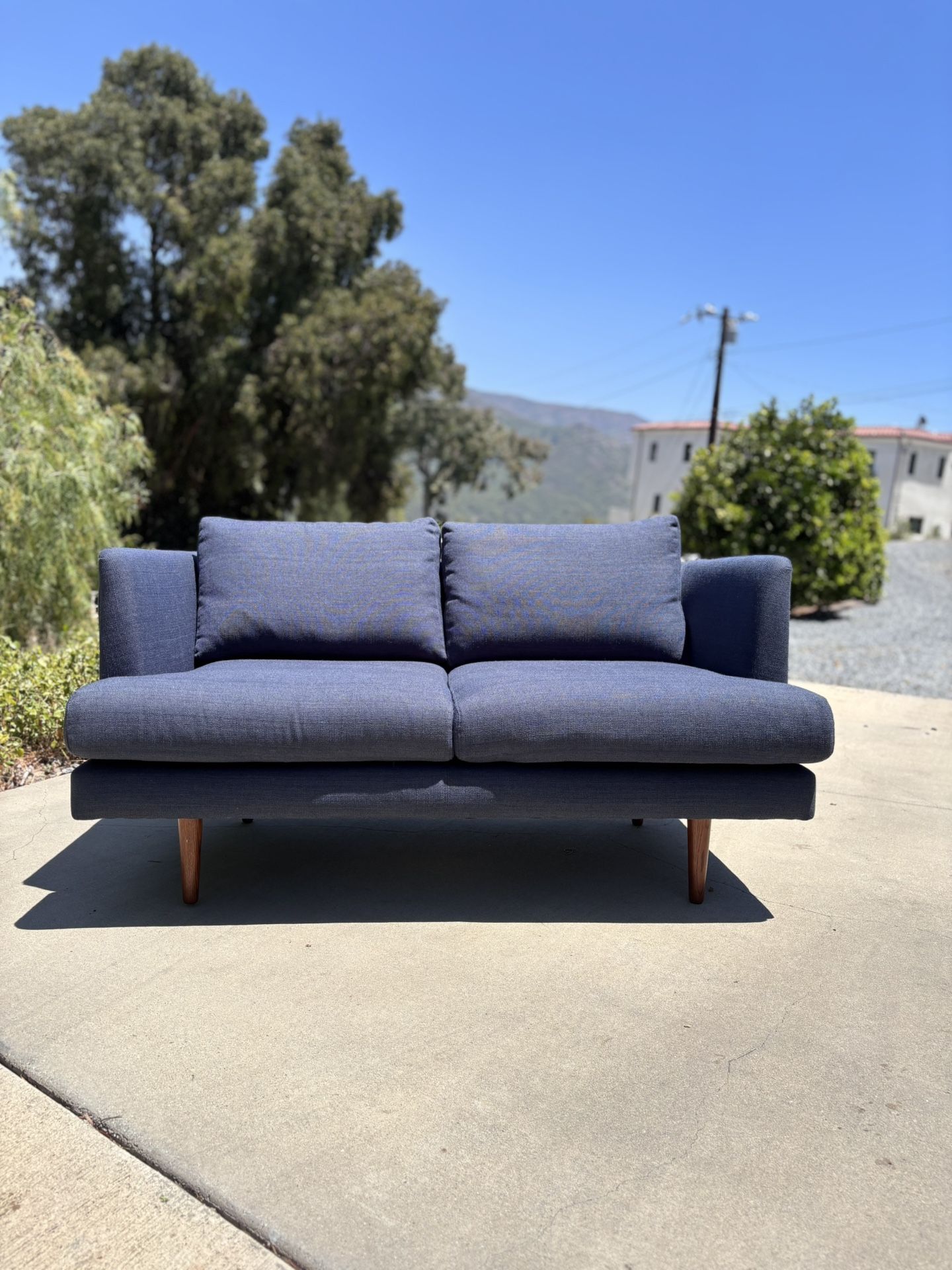 Miller 56" Upholstered Loveseat by Sofacompany Blue Fabric