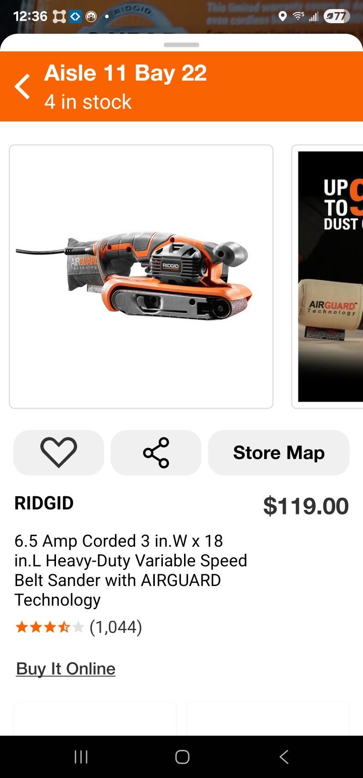 ridgid 6.5amp corded heavy duty belt sander