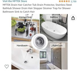 Shower Drain Hair Catcher/Bathtub Shower Drain Hair Trap/Strainer Stainless  Steel Drain Protector