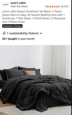 Love’s cabin 7 PCS black queen comforter set
