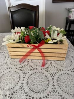 7 Wooden Floral Strawberry crates for baby shower