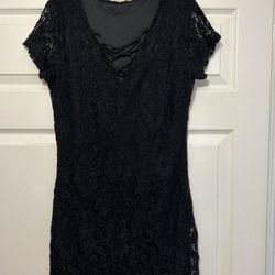 BLACK LACE DRESS SHORT