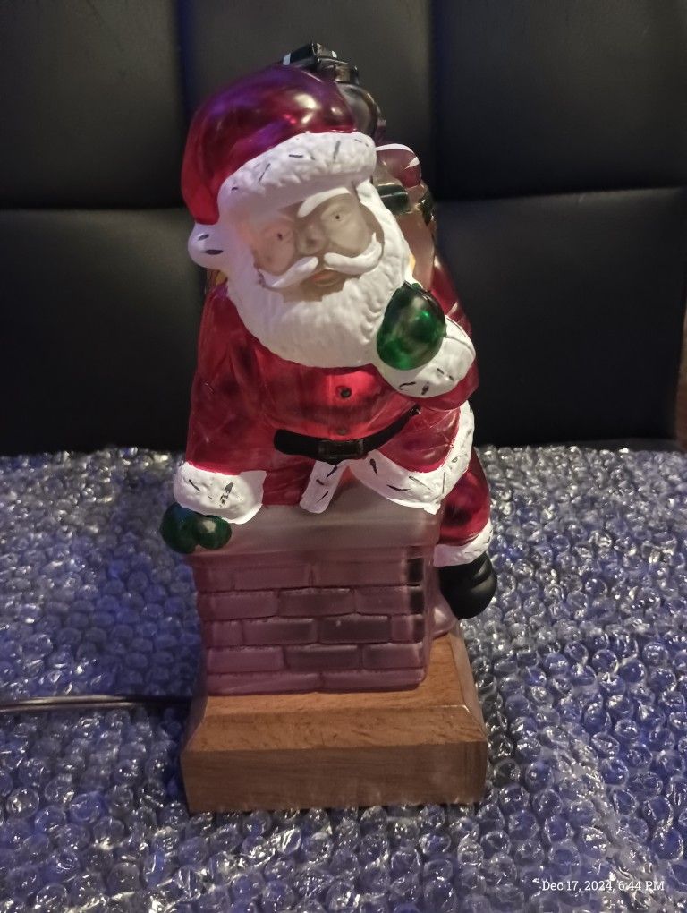 Very Rare Collectable Old World Christmas Santa In Chimney Light