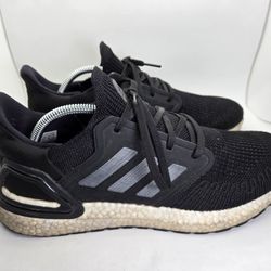 Adidas UltraBoost 20 Shoes Men's 10.5 Black Running Athletic Workout Sneakers