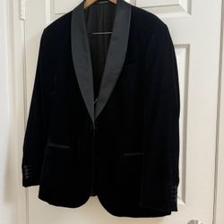 Emporio Armani G-Line Blue Black Dimensional Velvet Tuxedo Jacket IT 58  US 48R