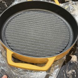 Cooks  Essentials Cast Iron gold  grill pan new