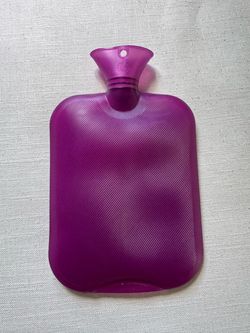 Purple Hot Water Bottle with Knitted Cover